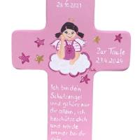Schutzengelkreuz für Mädchen Taufkreuz, Kinderkreuz Geschenk zur Taufe / Geburt Bild 3