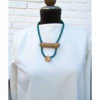 Geschenkidee nachhaltiger Schmuck, Treibholz Halskette mit Edelsteinen Bild 1
