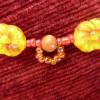 Perlenkette mit gelben Blumen und Olivenholzperlen Bild 5