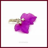 Ohrringe "Maple Leaf", Ahornblatt, violett frosted, versilbert Bild 1
