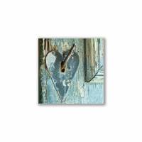 Herz, Türklinke, Niederlande, Foto auf Holz, im Quadrat, 10 x 10 cm, Lost Place, marode Bild 1