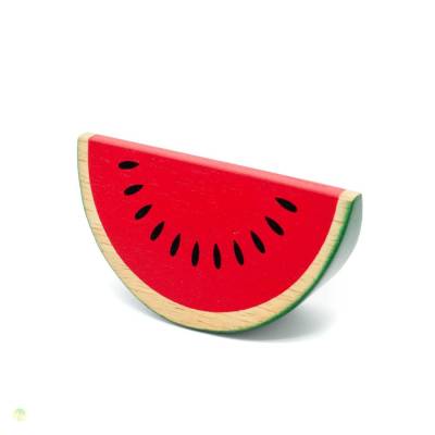 Wassermelonenscheibe aus Holz, 2 Stück, Kaufladenzubehör