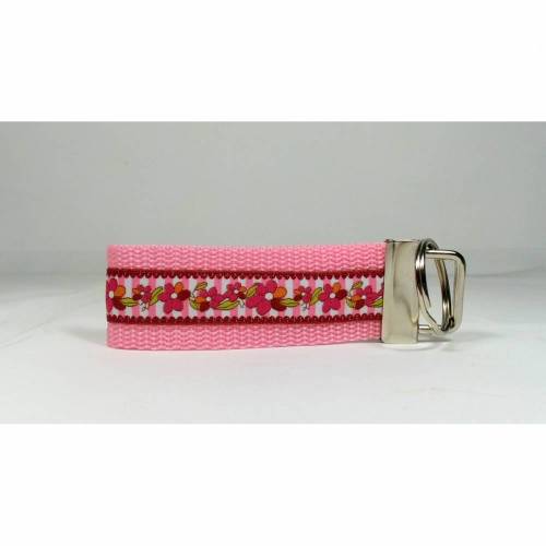 Schlüsselband Schlüsselanhänger rosa pink weinrot Blumen Blume Blumenmeer handmade