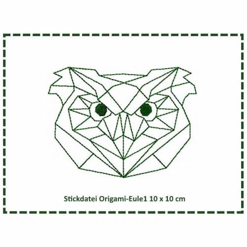 Stickdatei Origami Eule1 10x10