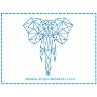 Stickdatei Origami Elefant 10x10 Bild 1