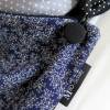 Wickelschal Patchwork Fleece warmer Schal Knopfschal blau grau Bild 4