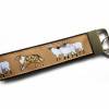 Schlüsselanhänger Schlüsselband "Australian Shepherds und Schafe" in braun und beige aus Baumwollstoff und Ripsband Bild 5