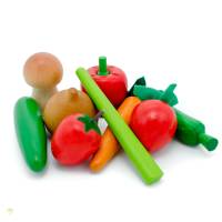 Gemüsesortiment 9 Teile, Kaufladenzubehör aus Holz, Kinderküchenlebensmittel aus Holz, Miniature Food Bild 1