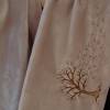 Loopschal Damen warmer flauschiger Schlauchschal Shannon Fabrics Cuddle Latte mit Stickerei eines herbstlichen Baumes Rundschal kuschelweiche hochwertige Qualität Bild 3