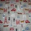 12,10 EUR/m Stoff Canvas Dekostoff Paris, Eifelturm, Triumphbogen bunt auf natur / hellbeige / Leienoptik Bild 2