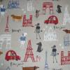 12,10 EUR/m Stoff Canvas Dekostoff Paris, Eifelturm, Triumphbogen bunt auf natur / hellbeige / Leienoptik Bild 3