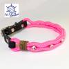 Hundehalsband verstellbar pink Strass mit Leder und Schnalle Bild 4