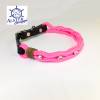 Hundehalsband verstellbar pink Strass mit Leder und Schnalle Bild 5
