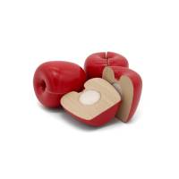 Apfel zum Schneiden in rot, 2 Stück, Kaufladenzubehör aus Holz Bild 4