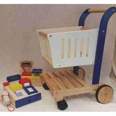 Set Einkaufswagen m. Waage und Scannerkasse Blau