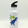 Trinkflasche mit Namen "Dino"/ Kindergarten/ Schule/ Sport/ 500ml mit Strohhalm Bild 4