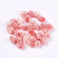 10 Cabochons, Perlen, Rose, Rosen, 6,50x4,50 mm Bild 1