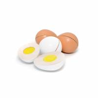 weißes Ei zum Schneiden, 2 Stück, Kaufladenzubehör aus Holz Bild 2