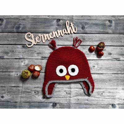 kuschelige Eulenmütze, warme Mütze für kalte Tage, KU 46/47