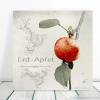 ERDAPFEL Erdbeere küßt Apfel Bild auf Holz Leinwand Kunstdruck Wanddeko Landhausstil Shabby Chic Vintage Style kaufen Bild 5