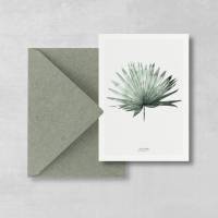Postkarte Palmblatt, botanische Postkarte, grüne Postkarte Bild 1