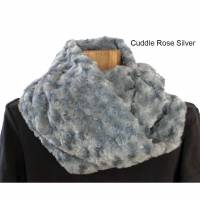 Loopschal Damen warmer flauschiger Schlauchschal Rundschal Shannon Fabrics Rose Cuddle Silver kuschelweiche hochwertige Qualität Bild 1