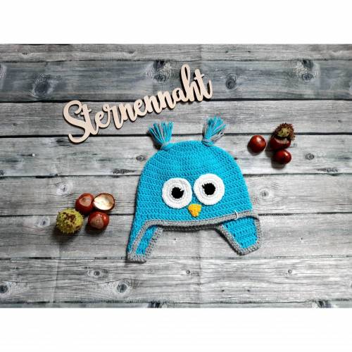 kuschelige Eulenmütze, warme Mütze für kalte Tage, KU 44/45