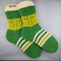 Socken Größe 38/39, Socken mit Eulen Kuschelsocken Wollsocken Bild 1