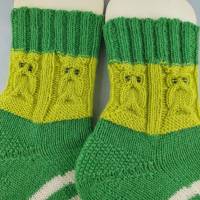 Socken Größe 38/39, Socken mit Eulen Kuschelsocken Wollsocken Bild 2