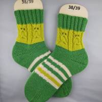 Socken Größe 38/39, Socken mit Eulen Kuschelsocken Wollsocken Bild 4