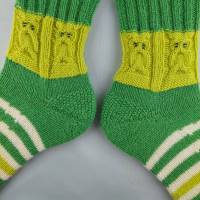 Socken Größe 38/39, Socken mit Eulen Kuschelsocken Wollsocken Bild 5