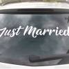 Aufkleber "Just Married" für Ihre perfekte Hochzeit ! Heckscheibenaufkleber in div. Farben und Größen für das perfekte Hochzeitsauto ! Bild 2