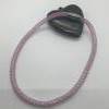drahtgestrickte Halskette, rose  mit weißen Perlen Bild 3