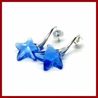 Ohrstecker "Starfish" mit facettiertem Seestern aus Kristall blau/versilbert Bild 1