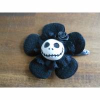 Skull  Blume Stoff schwarz Totenkopf ,Haarspange ,cosplay, Spitze, Bild 2