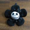 Skull  Blume Stoff schwarz Totenkopf ,Haarspange ,cosplay, Spitze, Bild 3