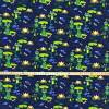 Rest 0,87m Baumwolljersey Druck-Frösche– grüner Frosch auf dunkelblau nähen Froschliebhaber Kinderstoffe Meter Bild 2