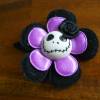 Skull  Blume Stoff lila / schwarz Totenkopf ,Haarspange ,cosplay, Satin Bild 3