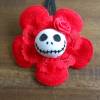 Skull  Blume Stoff rot Totenkopf ,Haarspange ,cosplay, Spitze, Bild 2