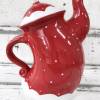 tanzende Teekanne ,rot mit weissen Punkten, 1,5l, aus Keramik, handbemalt Bild 3