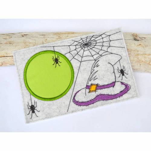 Stickdatei MugRug Untersetzer Hexenhut 13x18cm und 13x20cm