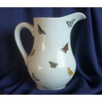 Milchkrug aus Keramik ,Frühstück,Milch Müsli Schmetterlinge Bild 1