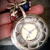 Kettenuhr, Uhr, Damenuhr,Vintage-Stil,Uhrenkette, Halskette mit Uhr ,Bicolor Bild 2