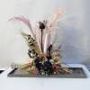 Trockenblumengesteck, modern, Trockenblumen, getrocknete Natur Pflanzen, schwarz rosa Bild 2