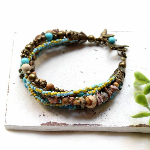 Tara • 5-reihiges Armband mit Perlen | Armschmuck | Geschenk Frau | Freundin | Schwester | Mama