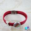 rotes Leder Armband mit  handgearbeiteter Schiebeperle   ART 4083 und Edelstahl Verschluss Bild 5