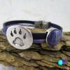 Hundepfote und Haare lila echt Leder Armband  in Wunschlänge ART 4110 Bild 2
