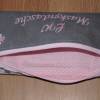 Waschbare Masken-Tasche grau rosa pink Stickerei / Mundschutz-Beutel Masken-Etui mit Monogramm Damen Herren Kinder Bild 3