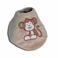 Besticktes Baby-Halstuch Kinder-Halstuch Affen personalisiert mit Namen Dreieckstuch Schal kuschelweicher Plüsch Bild 1