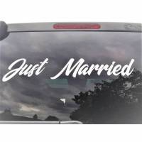 Aufkleber "Just Married" für Ihre perfekte Hochzeit ! Heckscheibenaufkleber in div. Farben und Größen für das perfekte Hochzeitsauto ! Bild 1